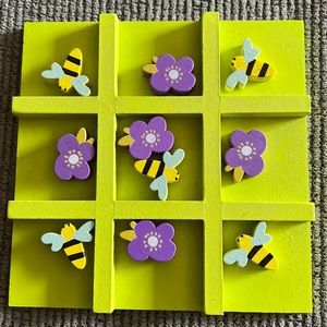 Kids Butterflies & Flowers Wooden Tic Tac Toe Set